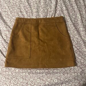 Brown suede skirt